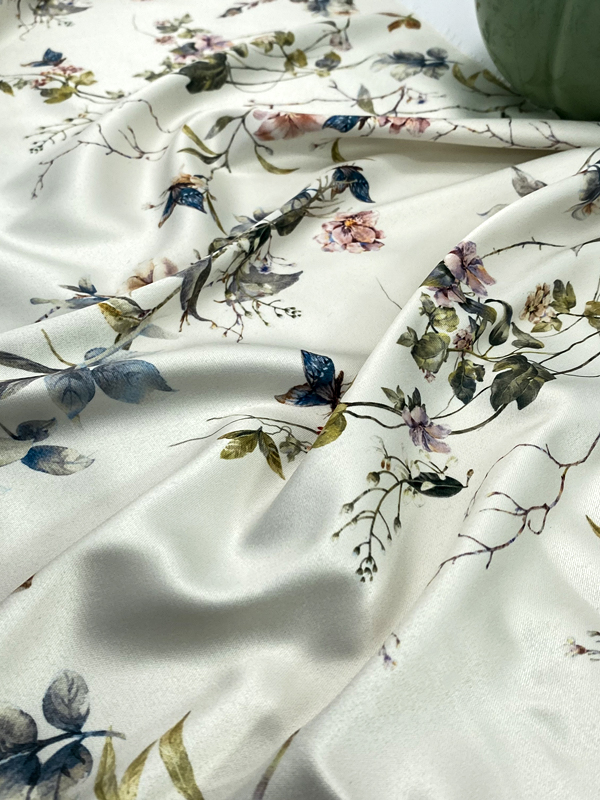 Xitong Textile 220gsm Conception Personnalisée D’impression Fleur Spandex Doux Tissu De Satin De Mariée Pour Robe De Mariée