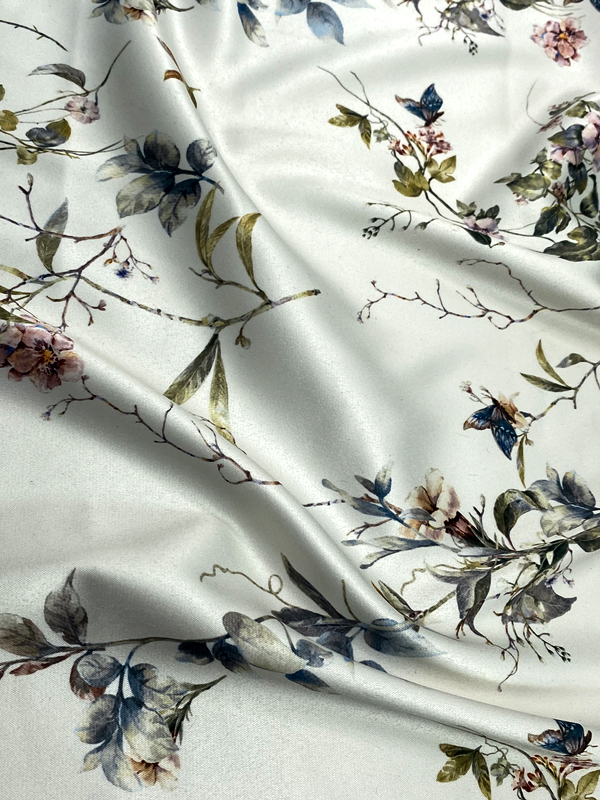 Xitong Textile 220gsm Conception Personnalisée D’impression Fleur Spandex Doux Tissu De Satin De Mariée Pour Robe De Mariée