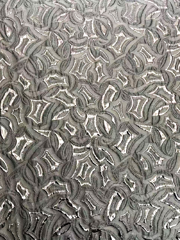 Tissu élégant de brocart de jacquard de fil d'or et d'argent stéréo 3D pour la robe de scène